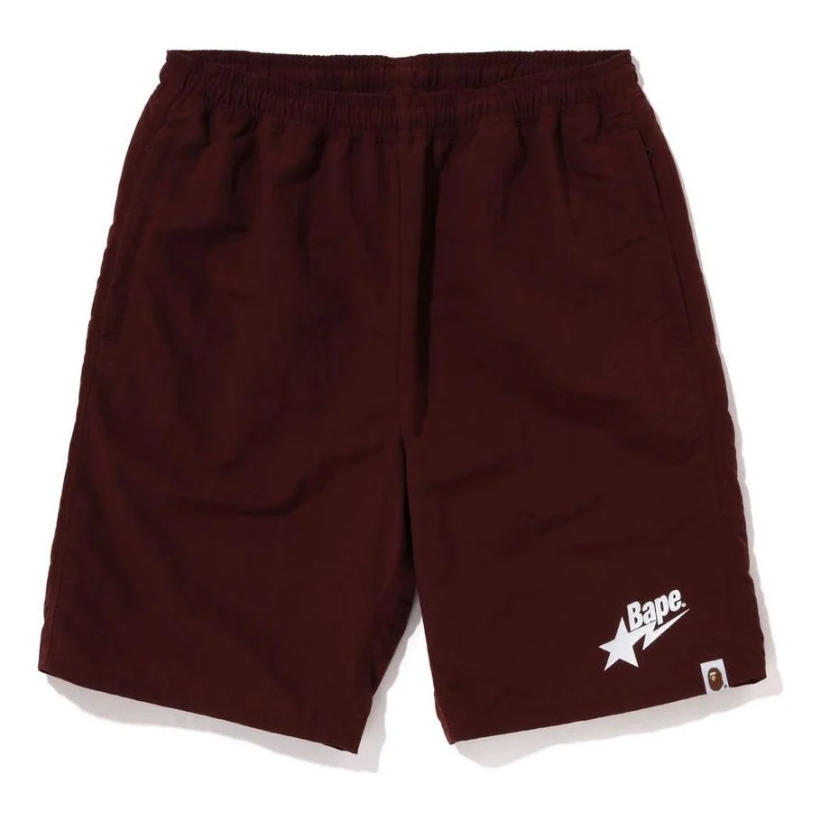 A Bathing Ape BAPE STA Logo Beach Shorts 'Burgundy' 1J30-153-024-BRG