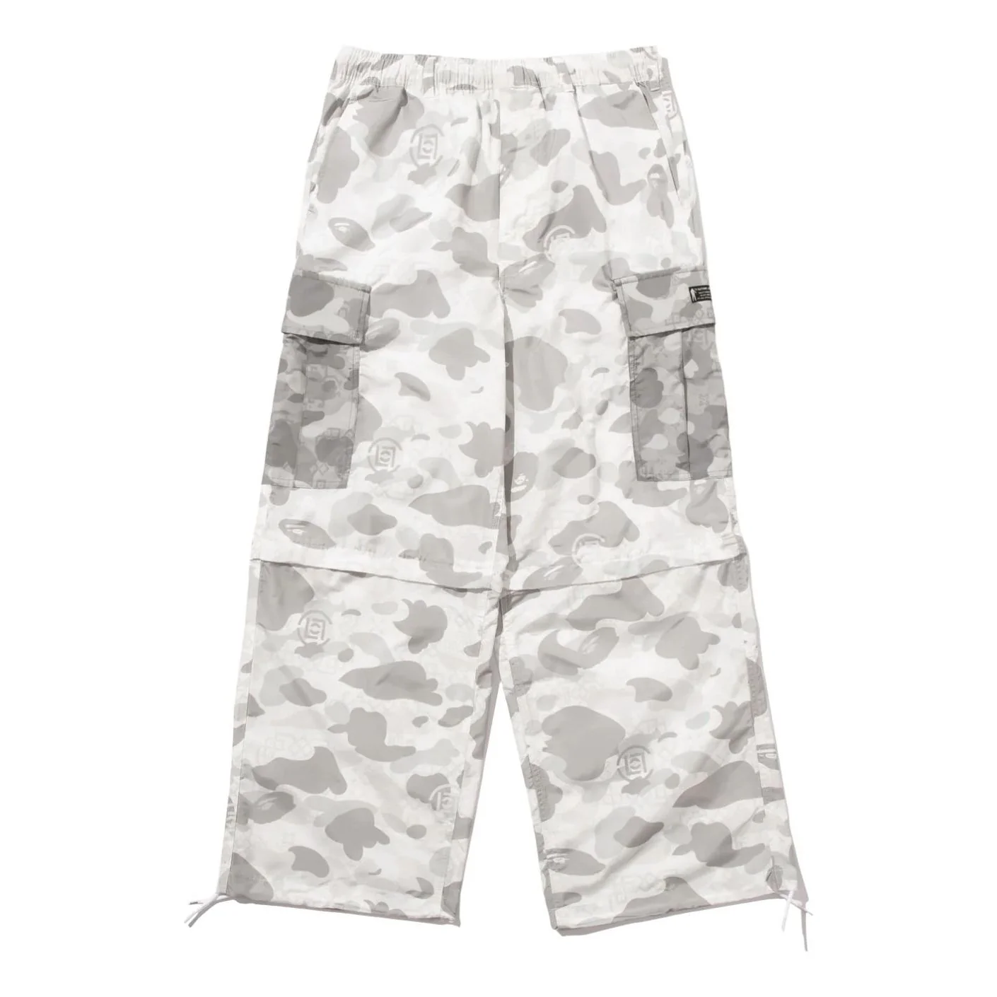 BAPE X Clot Camo Detachable Relaxed Fit Cargo Pants 'White' 0ZXPTMX90552P-WHT