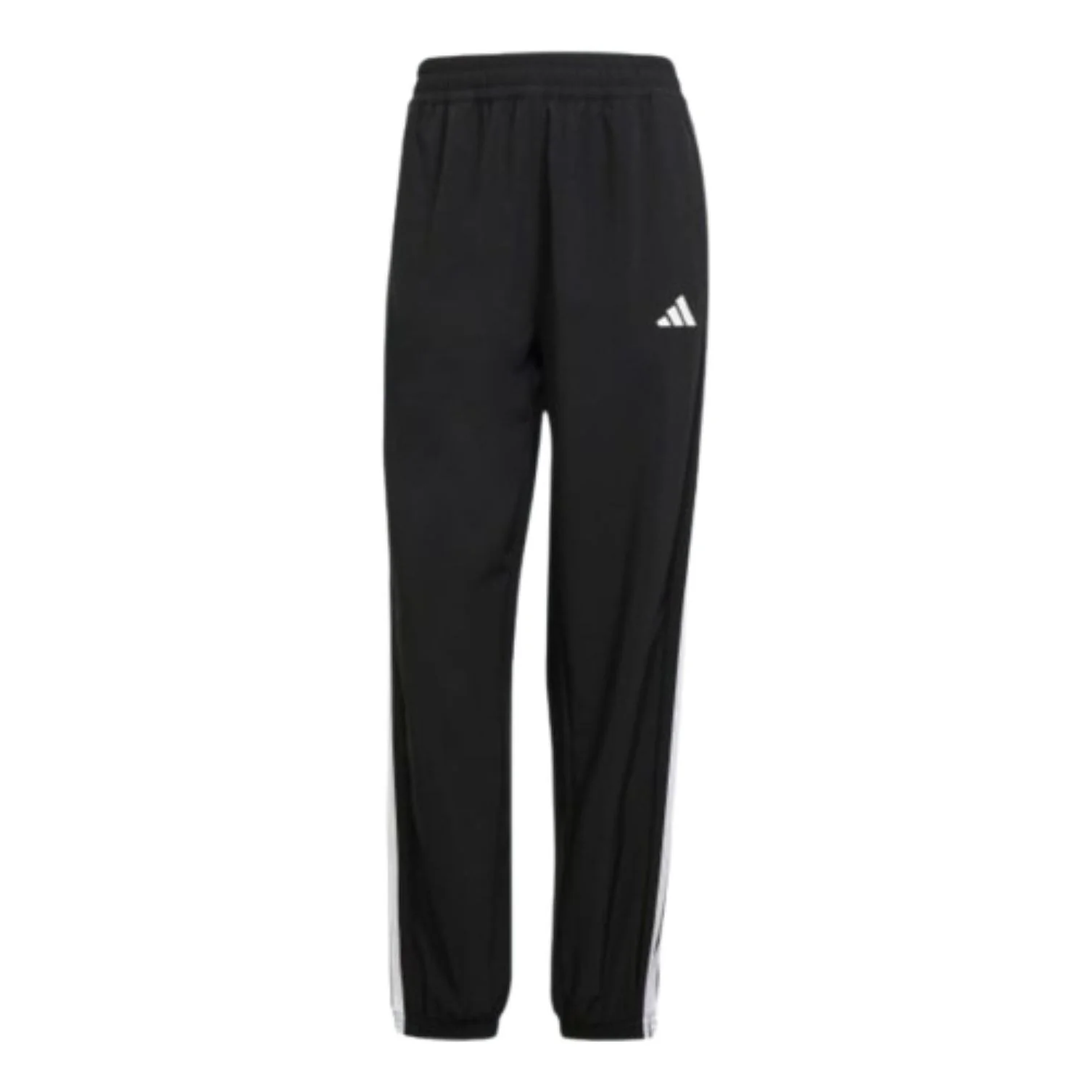 (WMNS) adidas Train Essentials 3-Stripes Woven Pants Asia Sizing 'Black White' JI8313