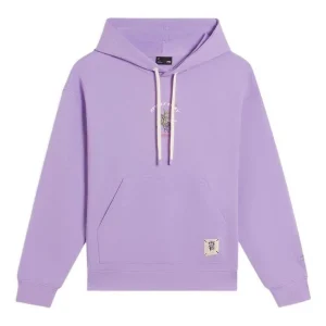 (WMNS) Li-Ning Floral Embroidered Logo Hoodie 'Purple' AWDS920-2