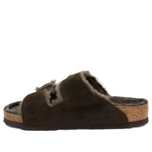 Birkenstock Arizona Shearling Suede Leather Narrow Fit Sandals 'Mocha' 1020528