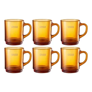 Supreme Duralex Glass Mugs (Set of 6) 'Gold' SUP-SS23-07