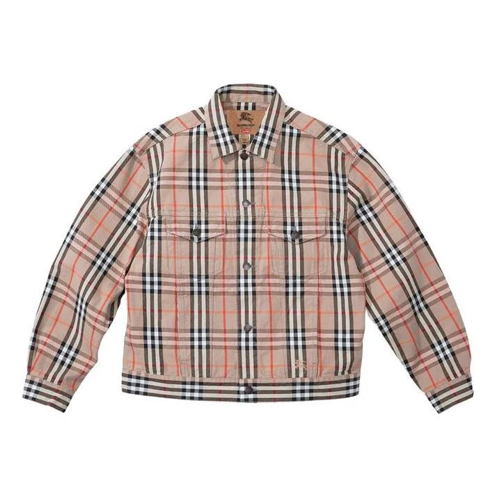 Supreme x Burberry Denim Trucker Jacket 'Tan Black White' SUP-SS22-128