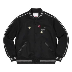 Supreme x Jamie Reid It's All Bollocks Varsity Jacket 'Black' SUP-SS21-686