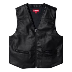 Supreme x Toy Machine Faux Leather Vest 'Black Red' SUP-SS24-074