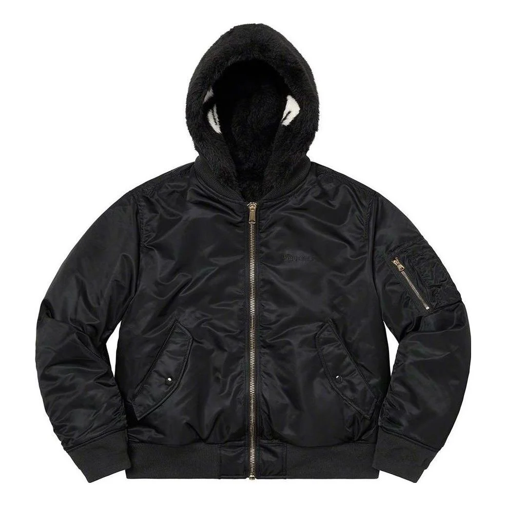 Supreme Faux Fur Reversible MA-1 'Black White' SUP-FW22-750