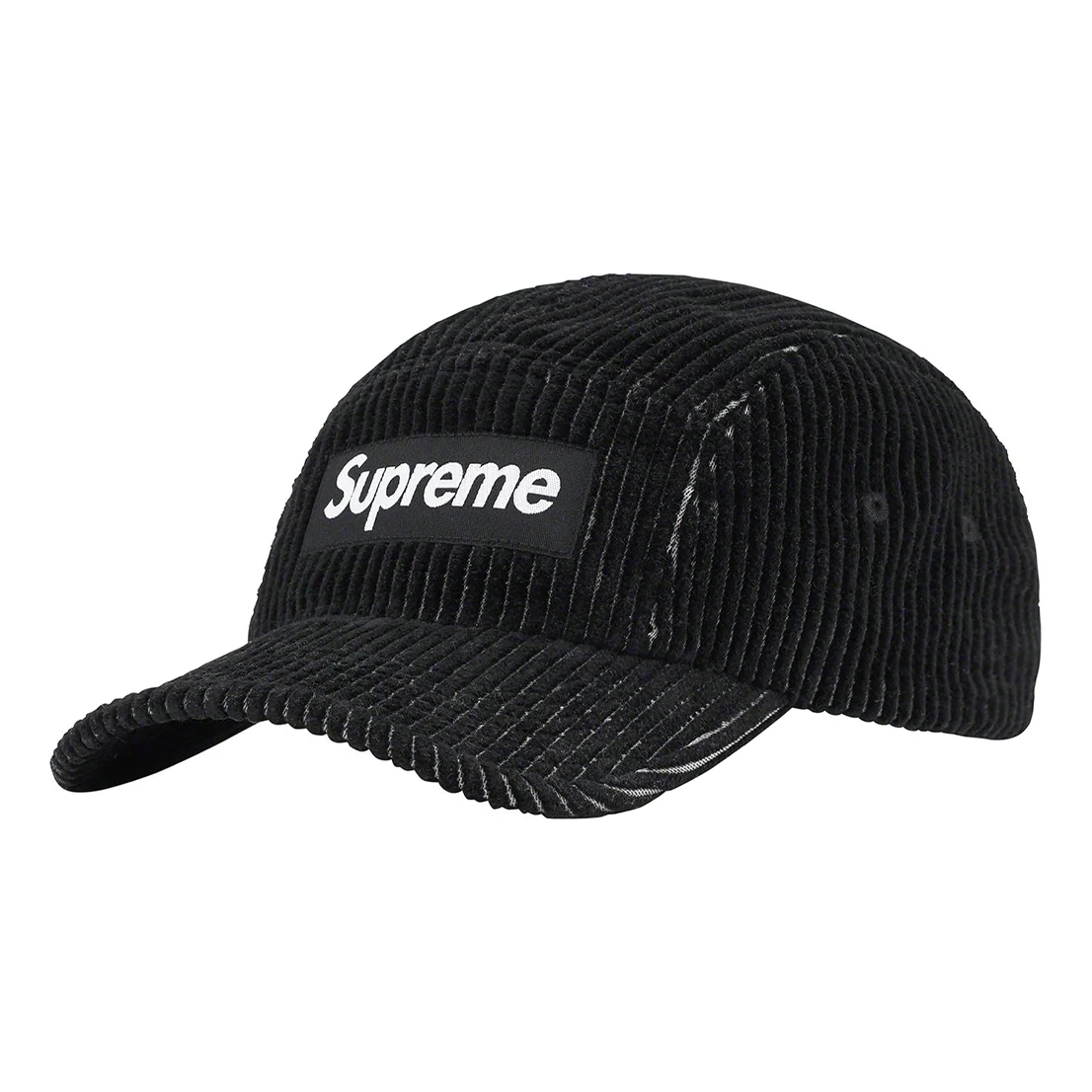 Supreme 2-Tone Corduroy Camp Cap 'Black White' SUP-SS23-2248