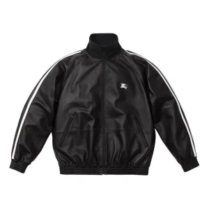 Supreme x Burberry Leather Track Jacket 'Black White' SUP-SS22-159