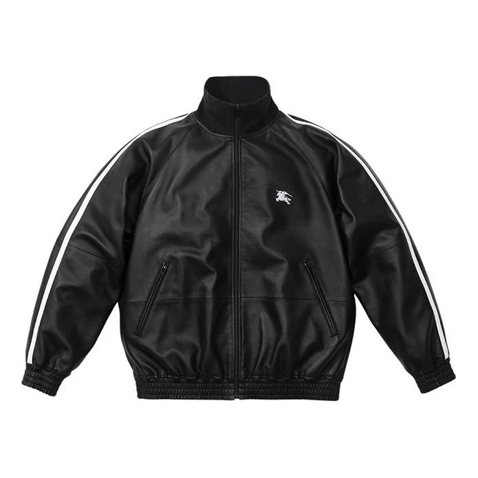 Supreme x Burberry Leather Track Jacket 'Black White' SUP-SS22-159
