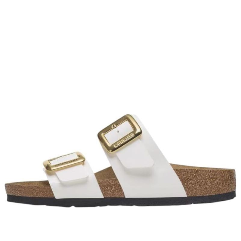 (WMNS) Birkenstock Sydney Luxe Buckle Birko Flor Patent 'Patent White' 1029438