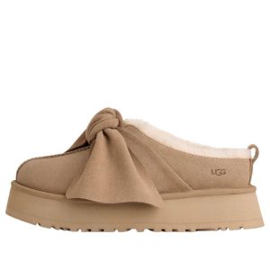 (WMNS) UGG Platform Slip-On Bow Slipper 'Sand' 1176290-SAN