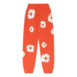 Denim Tears Cotton Wreath Sweatpants 'Orange White' 401-090-30