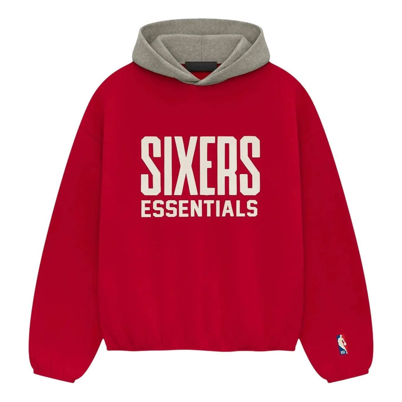 Fear of God Essentials x NBA Philadelphia 76ers Hoodie 'Red Grey' 192AL246600F