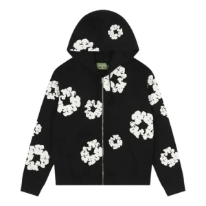 Denim Tears Cotton Wreath Zip Hoodie 'Black' SS25TZH11412036