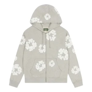 Denim Tears Cotton Wreath Zip Hoodie 'Grey' SS25TZH11412037