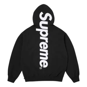 Supreme Satin Appliqué Hooded Sweatshirt 'Black' FW25SW77-BLACK