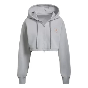 (WMNS) adidas By Stella McCartney Cropped Hoodie Asia Sizing 'Grey' HA8961