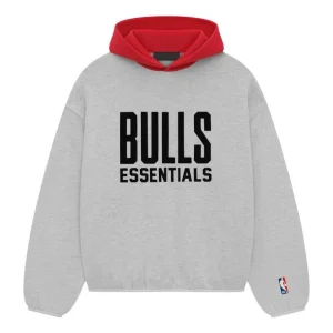 Fear of God Essentials x NBA Bulls Hoodie 'Light Heather' 192AL246304F