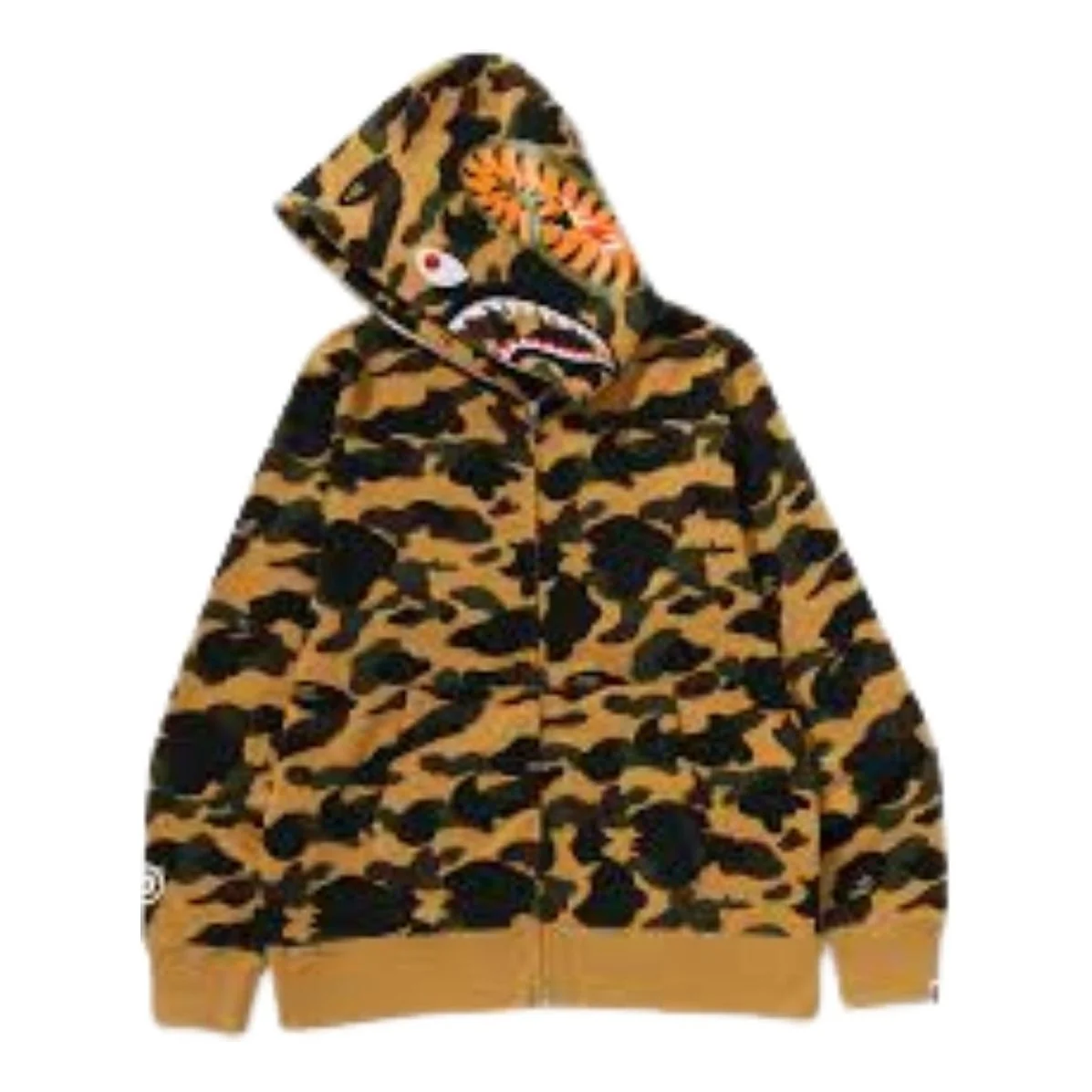 A Bathing Ape 1ST Camo Shark Full Zip Hoodie 'Yellow ' 1L80-115-007-YELLOW
