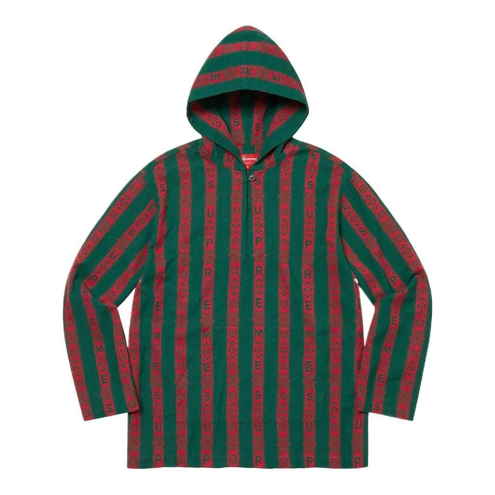 Supreme Baja Hooded Shirt 'Green Red' SUP-SS22-122