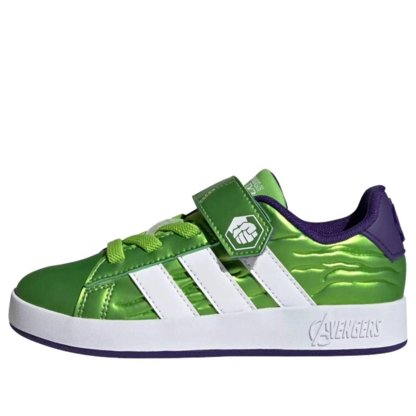 (PS) adidas x Marvel Avengers Grand Court 'Semi Solar Green Cloud White Collegiate Purple' HP3607