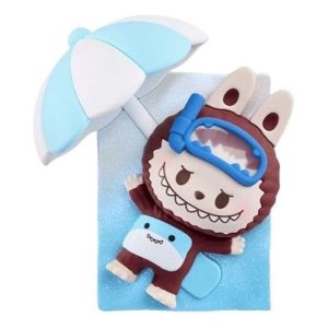 Pop Mart Pop Bean Island Vacation Series Fridge Magnet 'Labubu Sharkie Dive' PPMT-2607-0015-1197763727