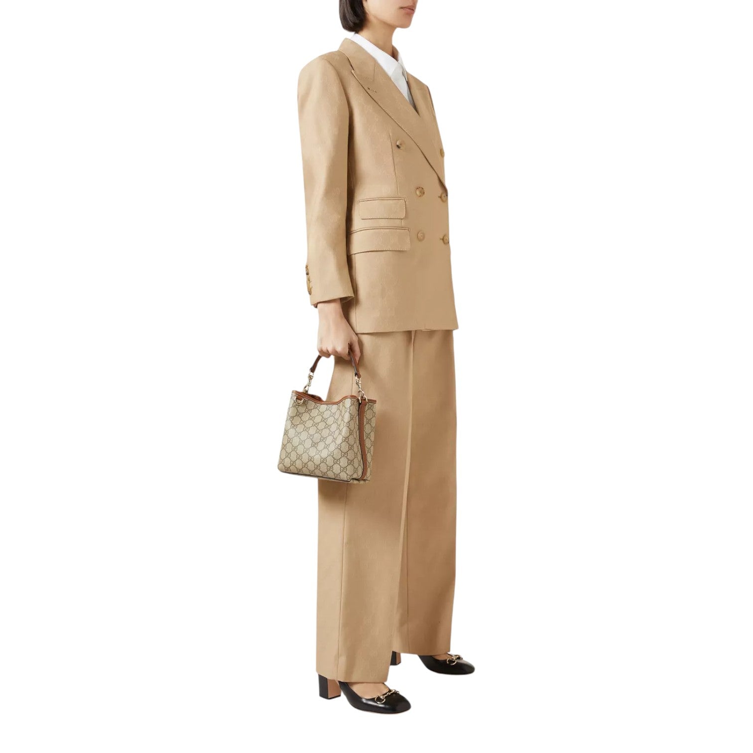 (WMNS) Gucci GG Emblem Mini Bucket Bag 'Monogram Canvas' 815118-FAD6L-9758 - Image 3