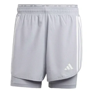 adidas Own the Run 3-Stripes 2-in-1 Shorts Asia Sizing 'Grey' IQ3807