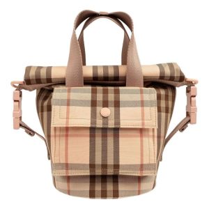(WMNS) Burberry Check Printed Tote Bag 'Archive Beige' 8100227
