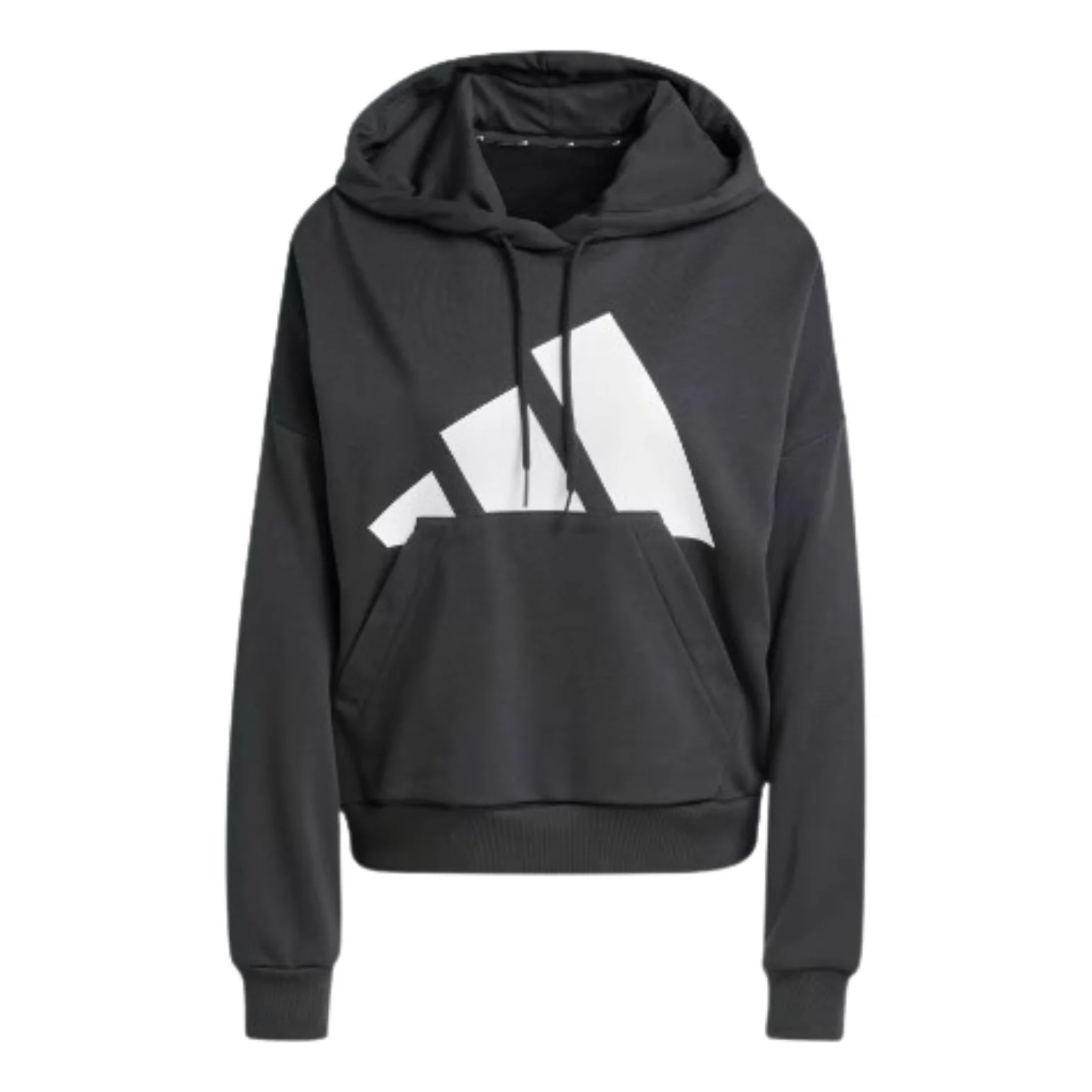 (WMNS) adidas Essentials Big Logo French Terry Loose Hoodie Asia Sizing 'Black White' JN1845
