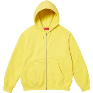 Supreme Small Box Zip Up Hooded Sweatshirt 'Yellow' SUP-FW23-032