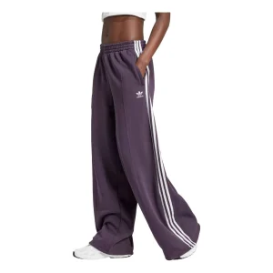 (WMNS) adidas 3-Stripes Loose French Terry Wide Leg Pants Asia Sizing 'Aurora Black' IW3177