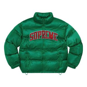 Supreme Mesh Jersey Puffer Jacket 'Green Red' SUP-SS23-057