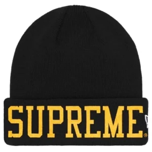 Supreme New Era Varsity Beanie 'Black Yellow' SUP-FW23-2305