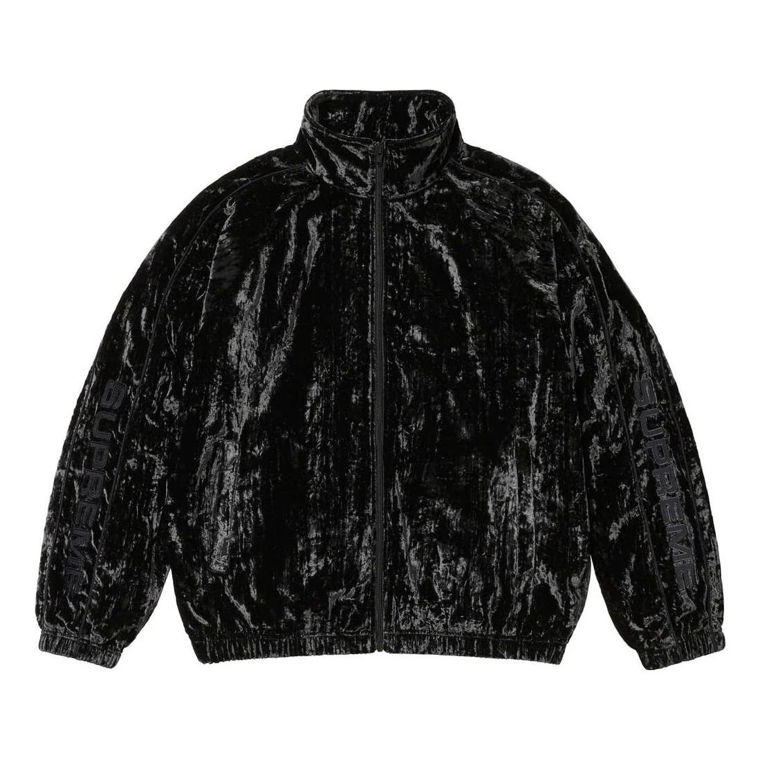 Supreme Crushed Velvet Track Jacket 'Black' SUP-FW23-119