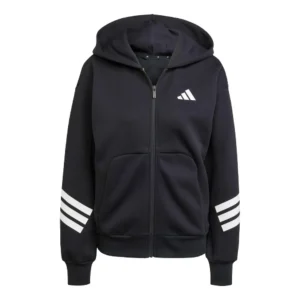 (WMNS) adidas Future Icons 3-Stripes Full-Zip Hoodie Asia Sizing 'Black White' JE0171
