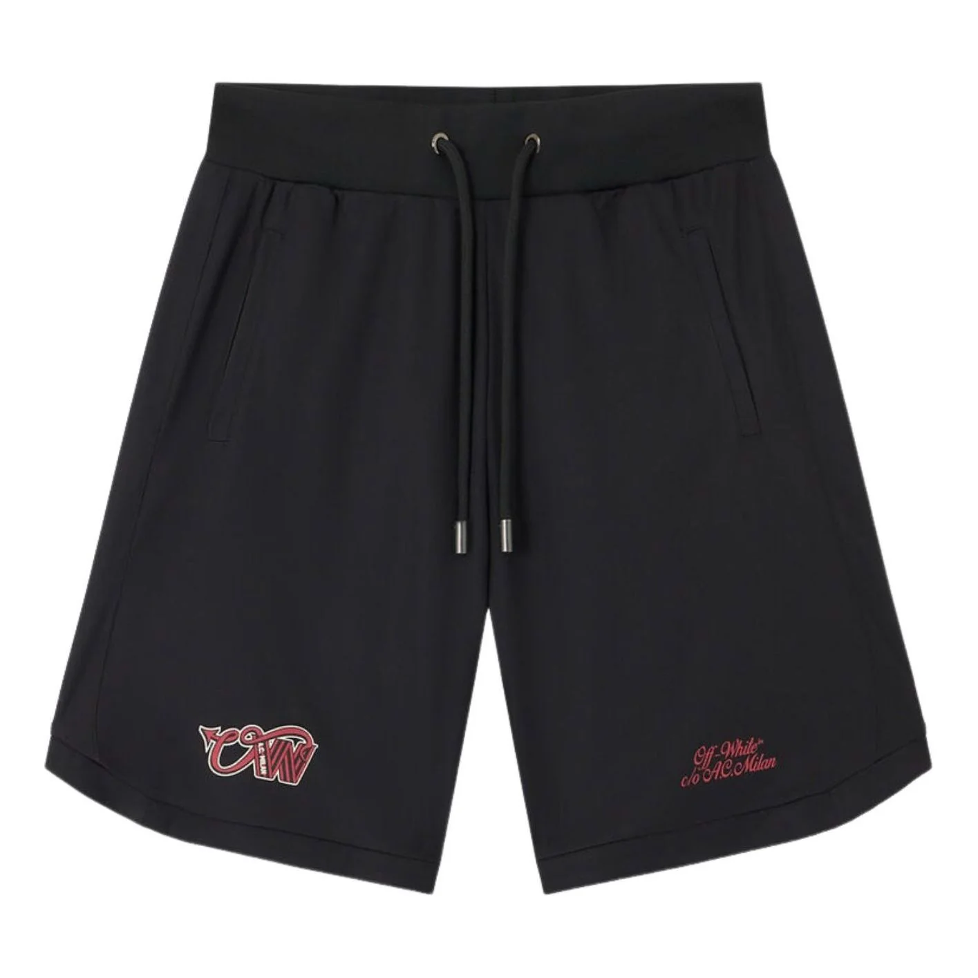 Off-White x c/o AC Milan Skate Sweatshorts 'Black Red' 44MCI013G25F001125