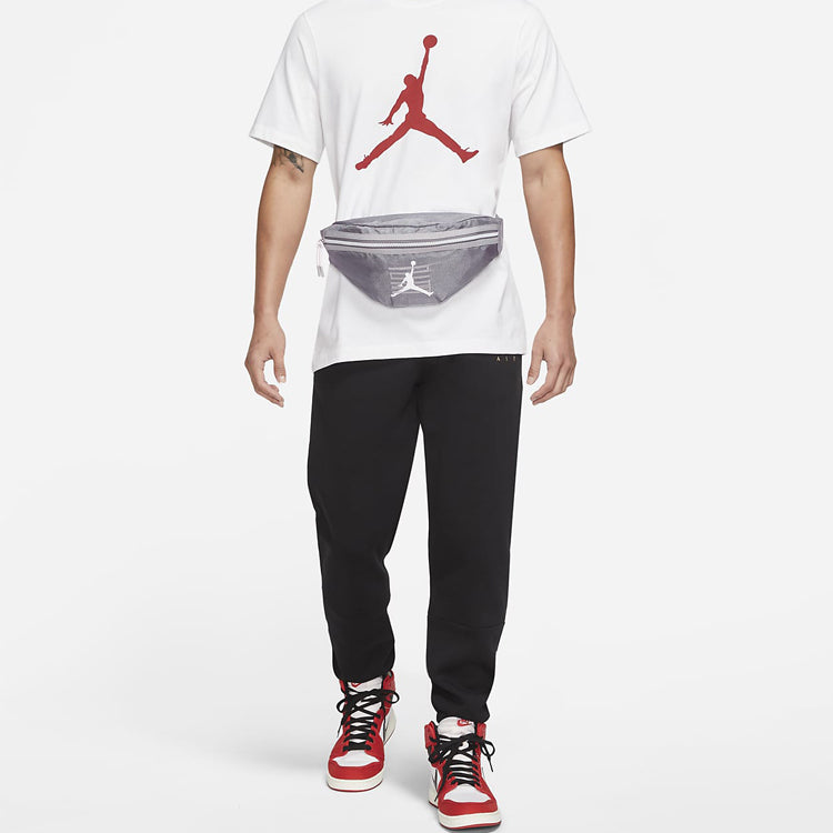 Air Jordan Unisex Polyester Crossbody Printing Logo Zipper Belt Bag Grey DV1870-056 - Image 5