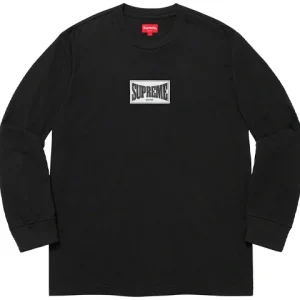 Supreme Woven Label L/S Top 'Black White' SUP-FW20-269
