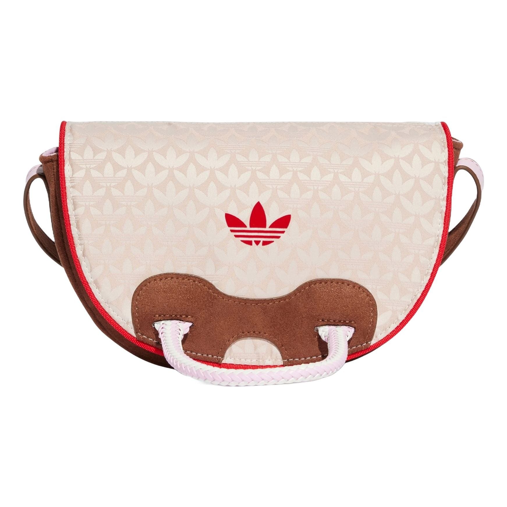 (WMNS) adidas Trefoil Monogram Jacquard Suede Satchel Bag 'Wonder Taupe Brown' IT7336