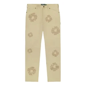 Denim Tears Cotton Wreath Leather Pants 'Beige' SS25BLP0021