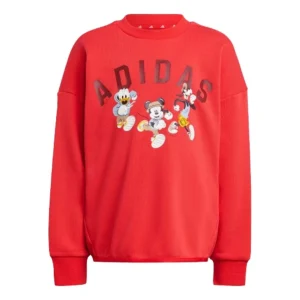(PS) adidas x Disney Mickey Mouse Sweatshirt Joggers Set Asia Sizing 'Red Black' JN6101