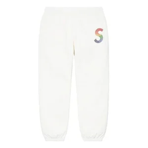 Supreme x Swarovski S Logo Sweatpants 'White' SUP-SS21-584
