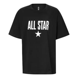 (WMNS) Converse Chuck Taylor All Star Logo T-Shirt Asia Sizing 'Black White' 10020932-A02