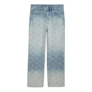 PUMA x A$AP ROCKY Laser Monogram Denim Jeans 'Faded Denim AOP' 633428-01
