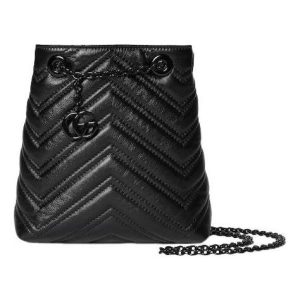 (WMNS) Gucci 26 GG Marmont Nano Bucket Bag 'Black' 856404-AAFS1-1000
