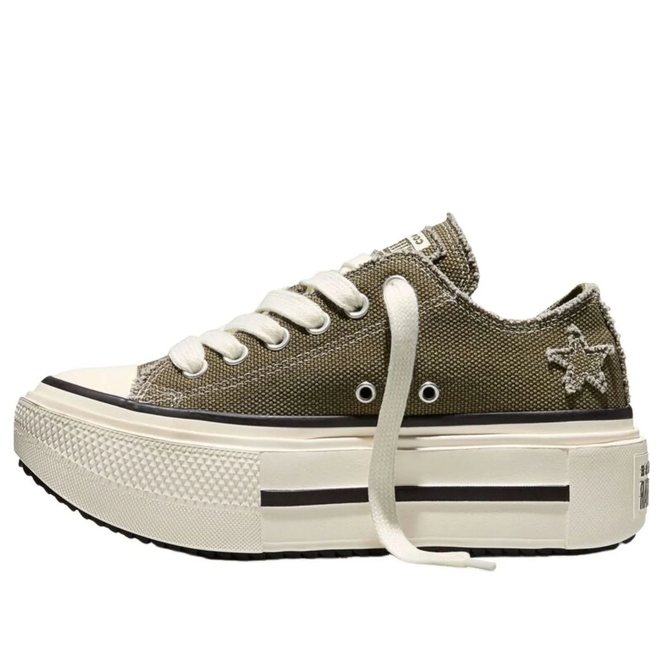 Converse Chuck Taylor All Star Lift Double Stack Distressed Stars 'Utility Black Egret' A22395C