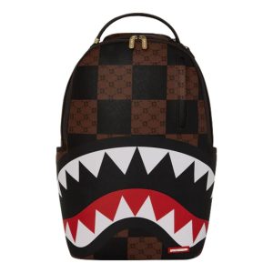Sprayground That Big Check Shark Backpack 'Brown Black' B6263