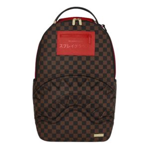 Sprayground Katana Check Boss Backpack 'Brown Red' B8571