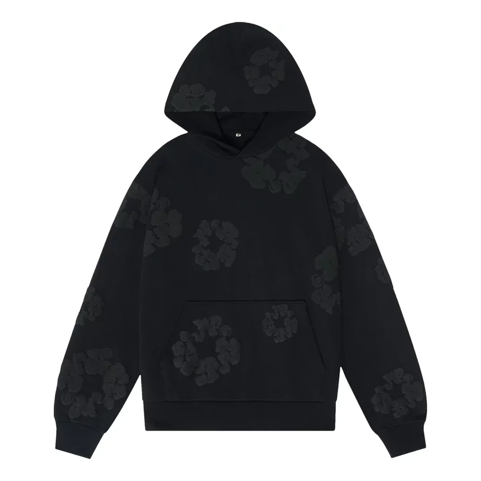 Denim Tears Cotton Wreath Hooded Sweatshirt 'Black Monochrome' 5650-1SS240106CWHS-BLAC